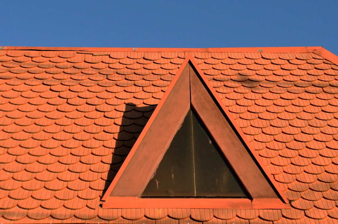 Red-Orange Tiled Roof with Dormer Red-orange tiled roof with a triangular dormer window