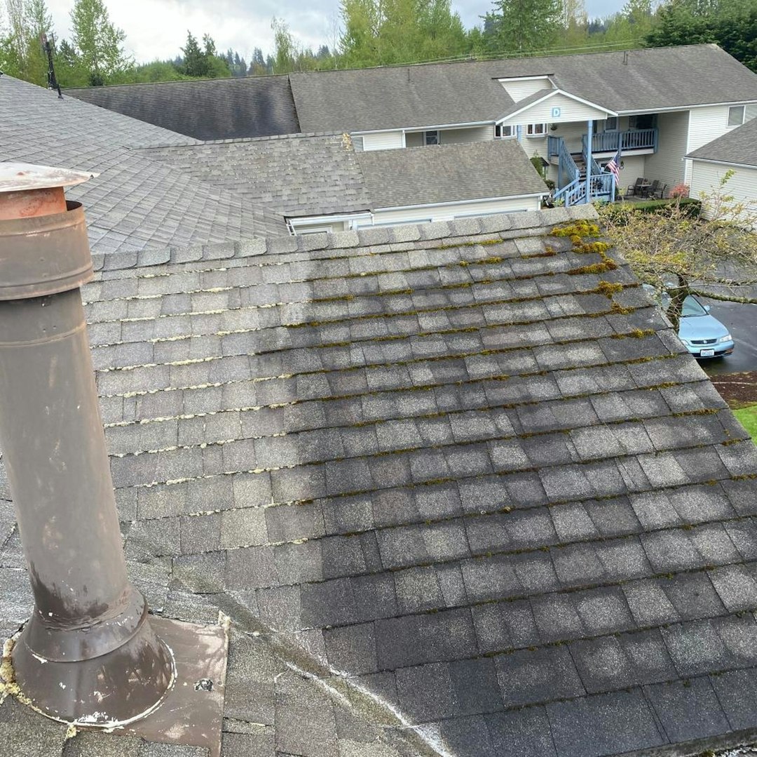 Residential Roofing Overview a view of a house from the roof of a house