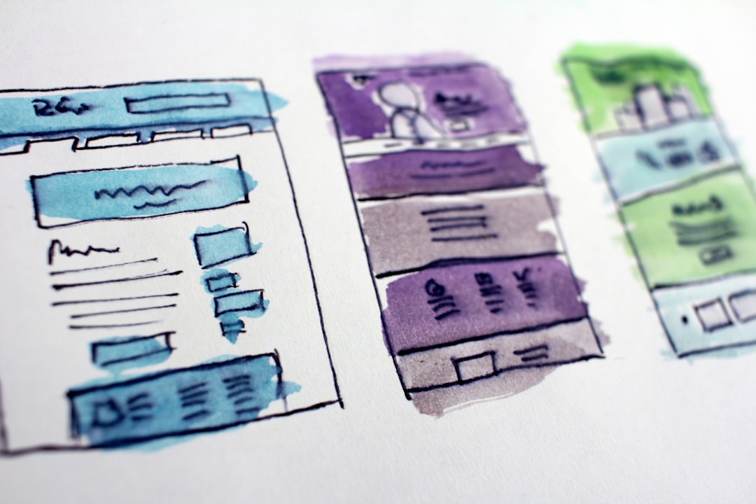 0ed07e8915fa4d91975466e8aab63300 watercolor wireframe sketches of website layouts