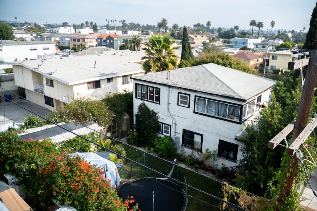 58a1254eef3f4cc388bd81edaf50398c Two-story houses with overgrown gardens and trees