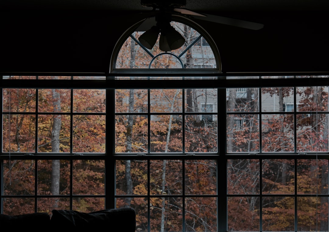 black multi-pane window during day