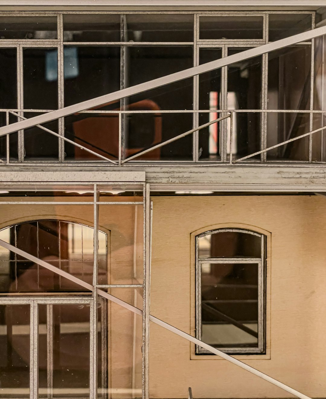 Modern building with glass balconies and windows
