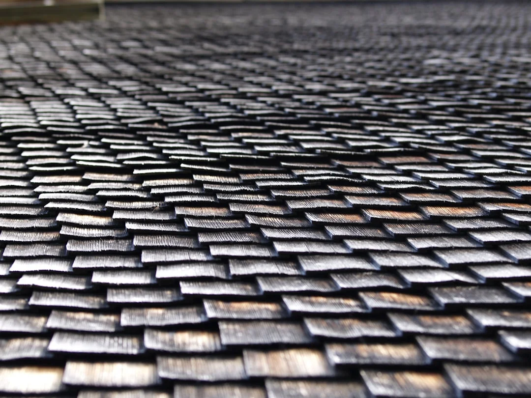black and white roof tiles